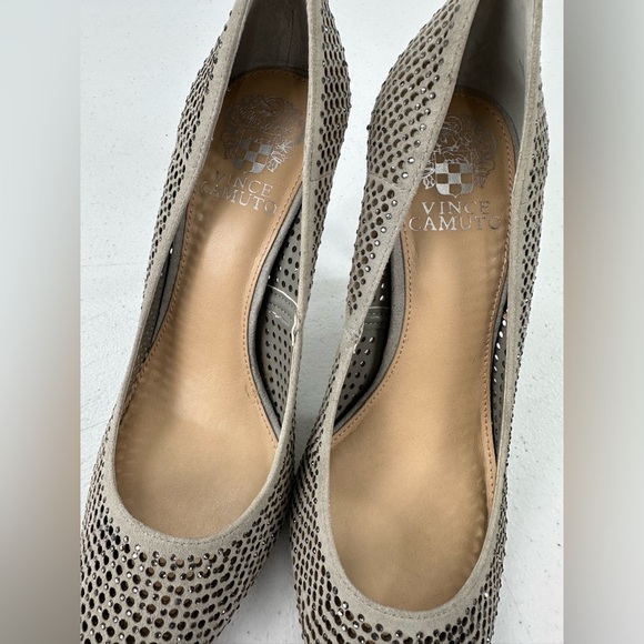 Vince Camuto Sarritah Suede Studded Pointed Toe Heels Pumps Evening Glam Size 8M - Picture 7 of 14